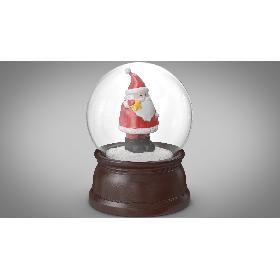 3D Snow Globe With Santa Claus